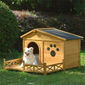 Niche Pour Chien en Bois avec Porche pour l'extérieur