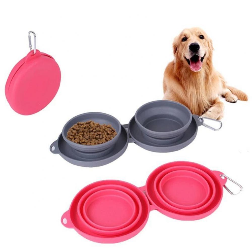 Gamelle double pliable pour animaux de compagnie
