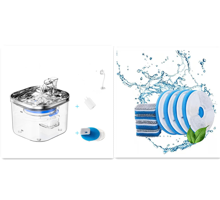 Distributeur d'eau automatique en acier inoxydable pour animaux de compagnie (chats/chiens)