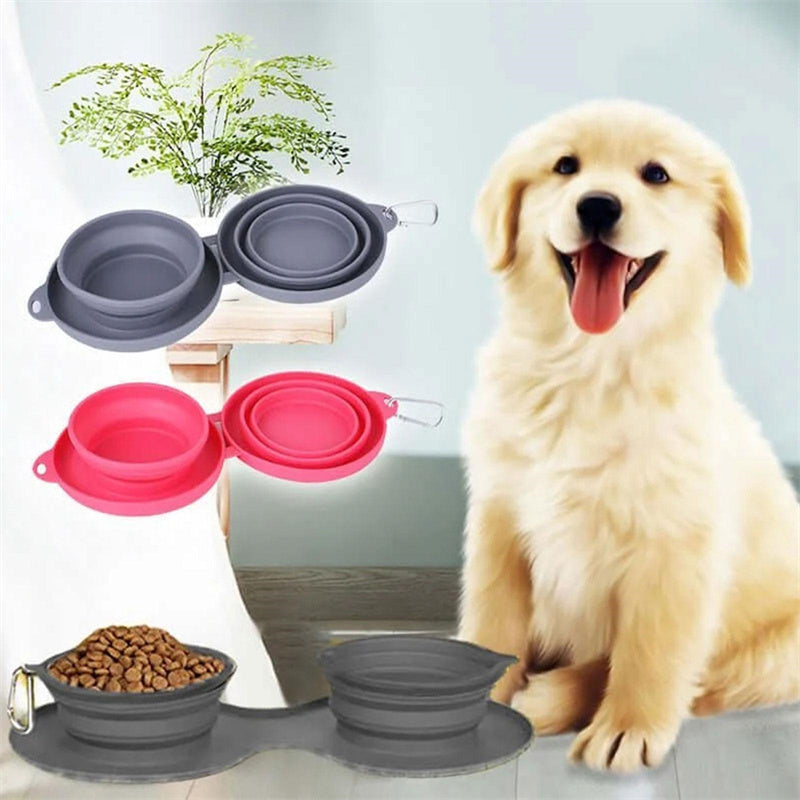 Gamelle double pliable pour animaux de compagnie