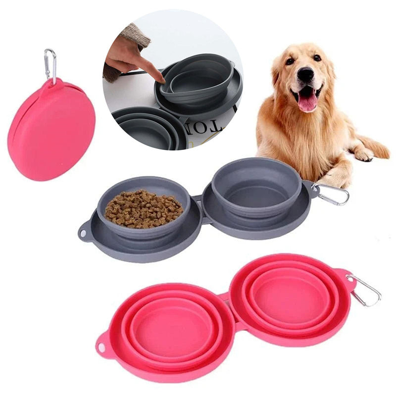 Gamelle double pliable pour animaux de compagnie