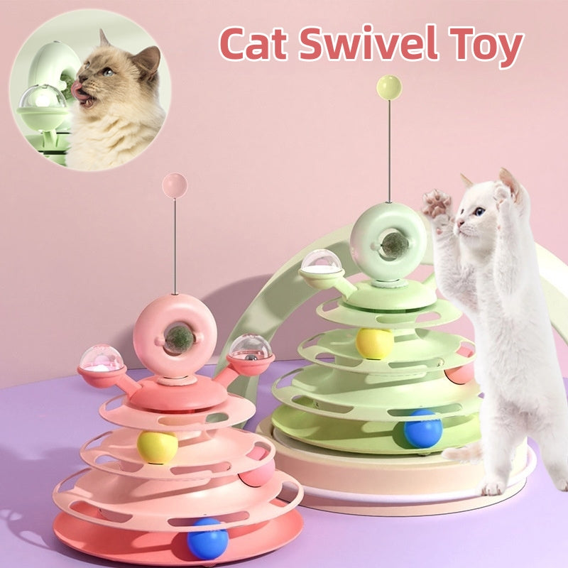 Jouet à balles roulantes à 4 niveaux pour chat