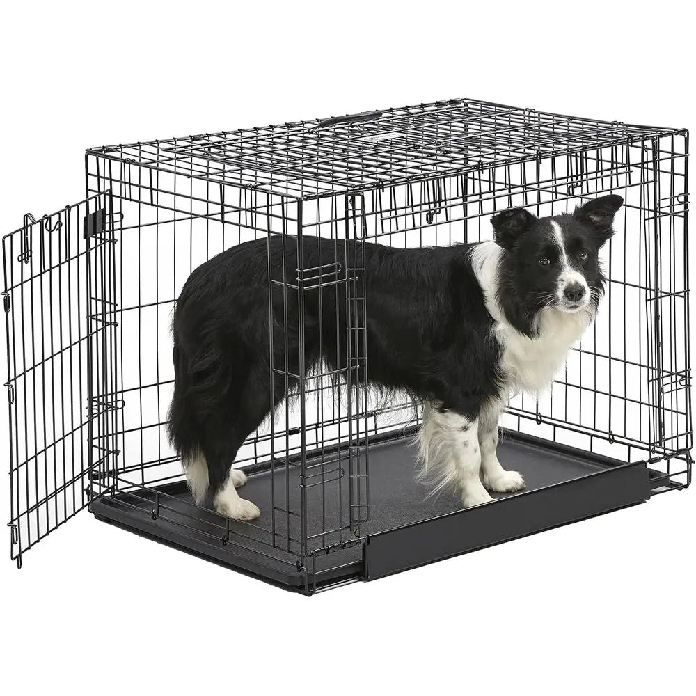 Mid-Size Double-Door Metal Dog Crate